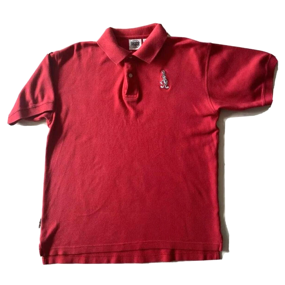 Vintage Warner Bros Studio Bugs Bunny Printed Polo Shirt Sz Small Embroidery Red